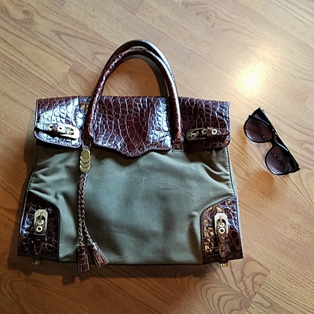 Rebecca Minkoff leather and canvas purse